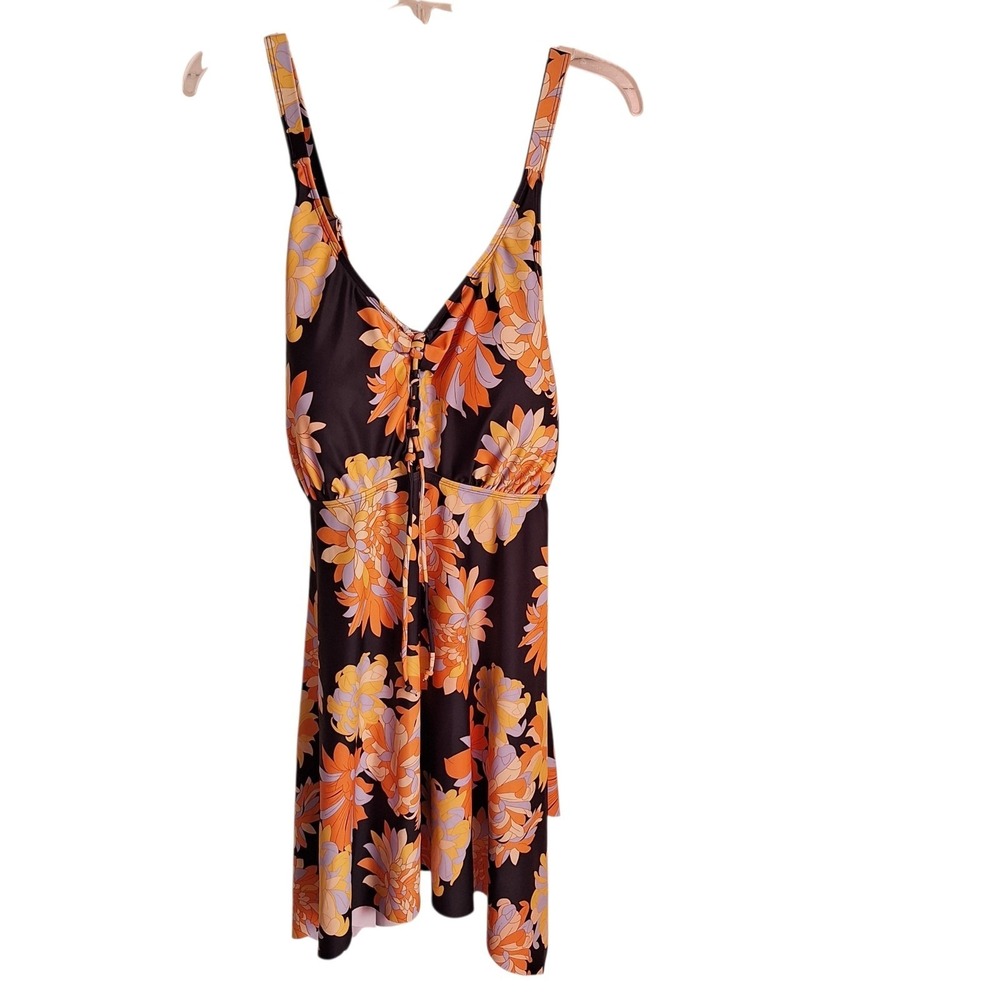 Ieyook Womens Swim Suit Top Dress Size 26 Plus Asymmetrical Floral Print Beach